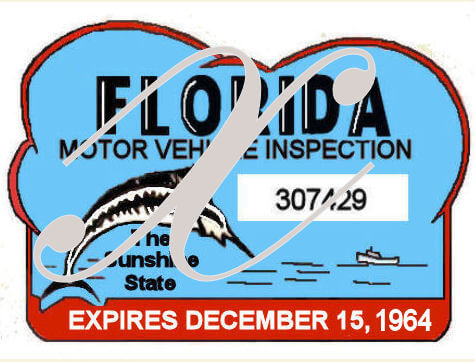 Modal Additional Images for 1964 Florida Safety Check Inspection sticker